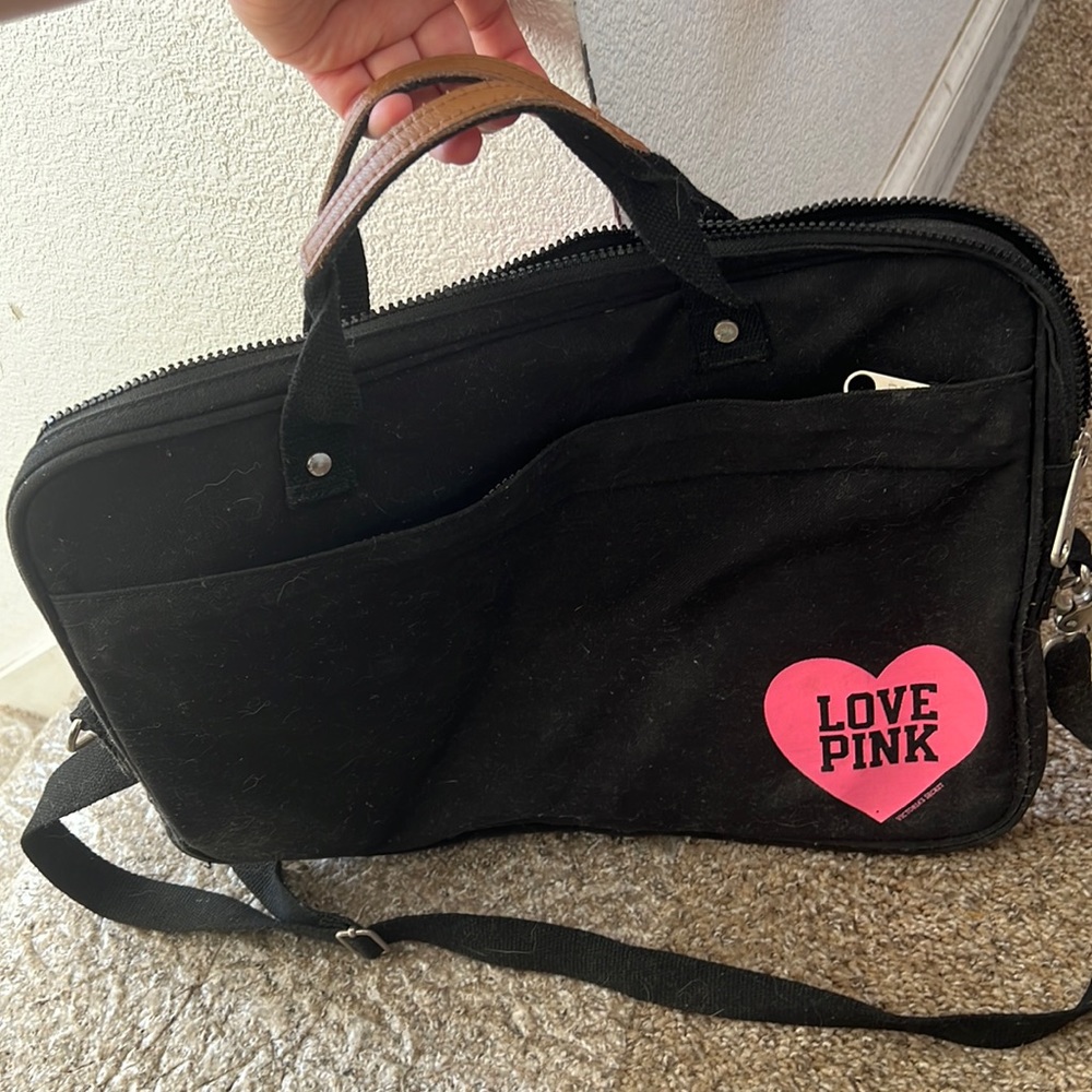 VS PINK VINTAGE black and pink laptop case bag